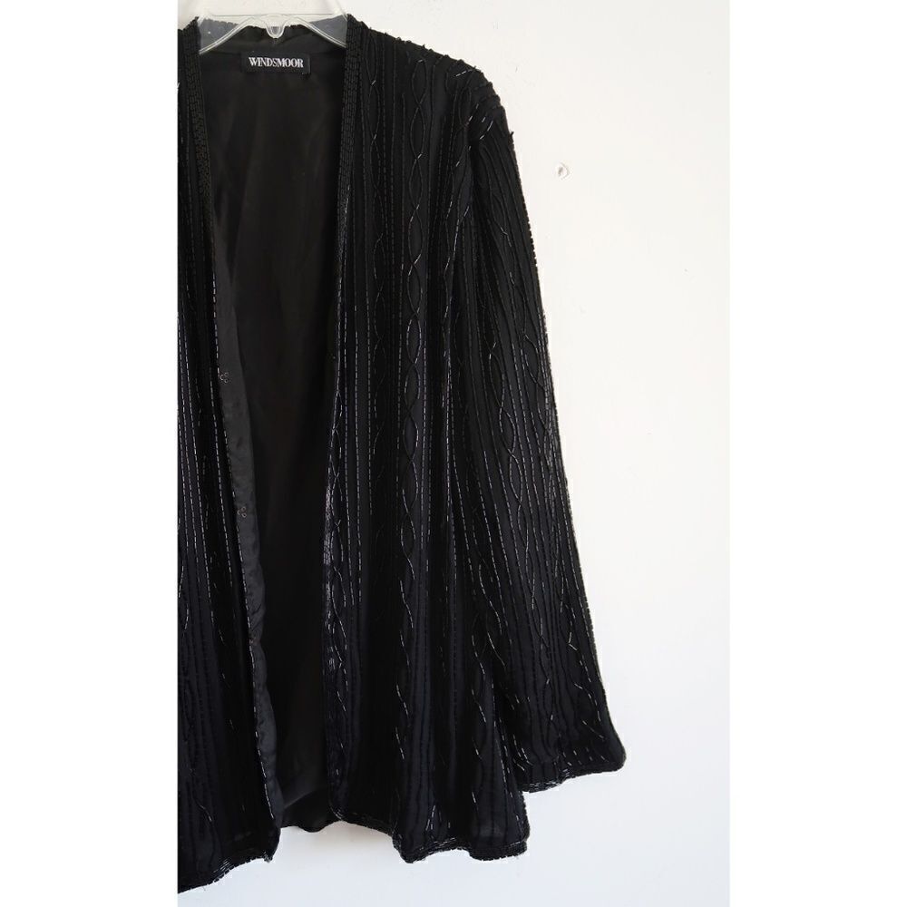 Windsmoor Black Beaded Silk Jacket - Size Small - Picture 2 of 9